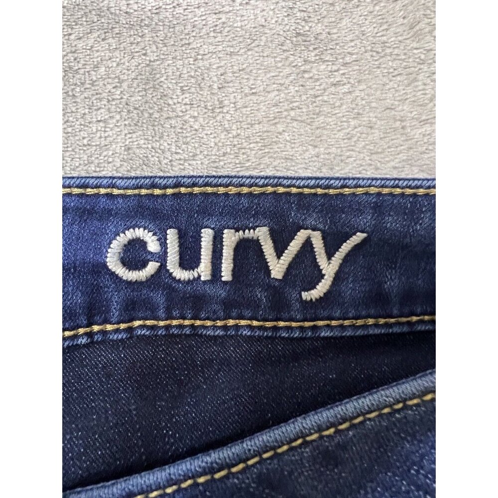 Slink 22 Plus Curvy Skinny Ankle Dark Wash Stretch Denim Womens Jeans - Picture 4 of 7